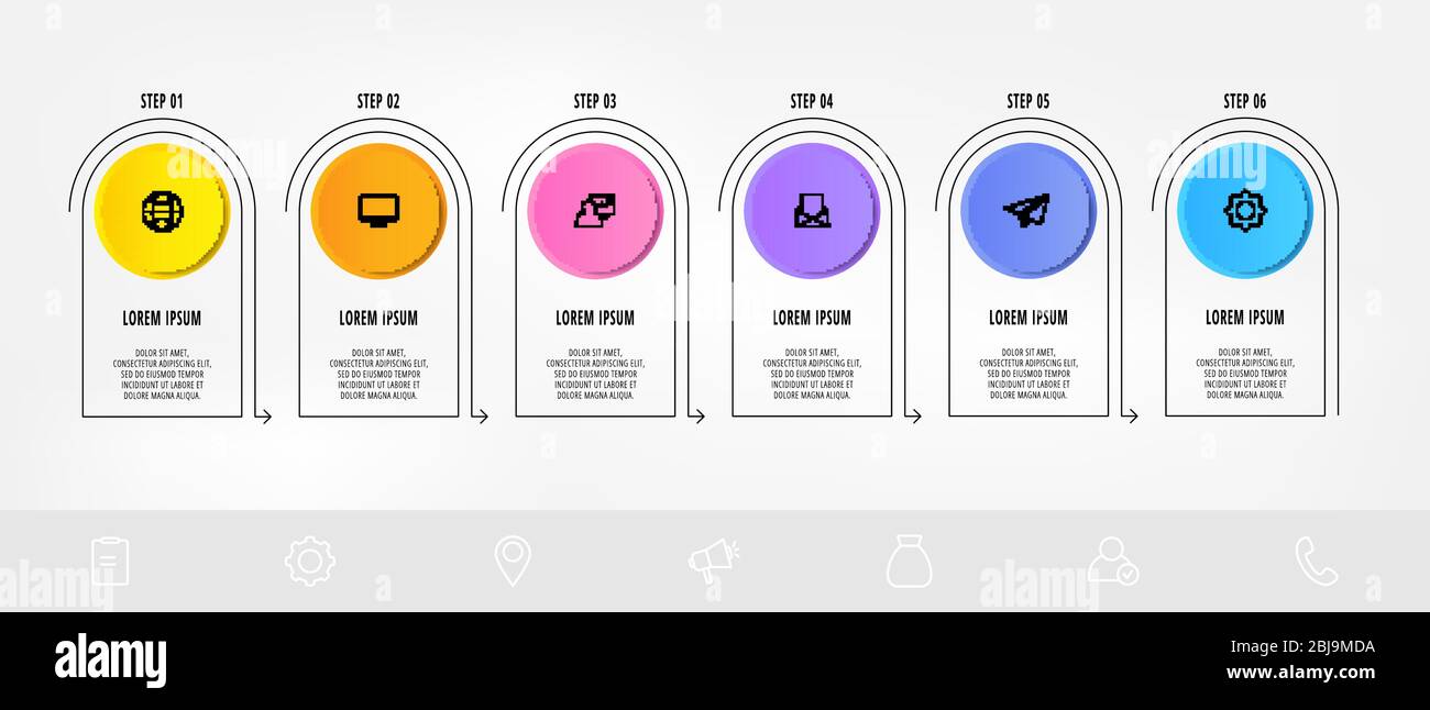 Vector template circle infographics. Business concept with 6 options ...
