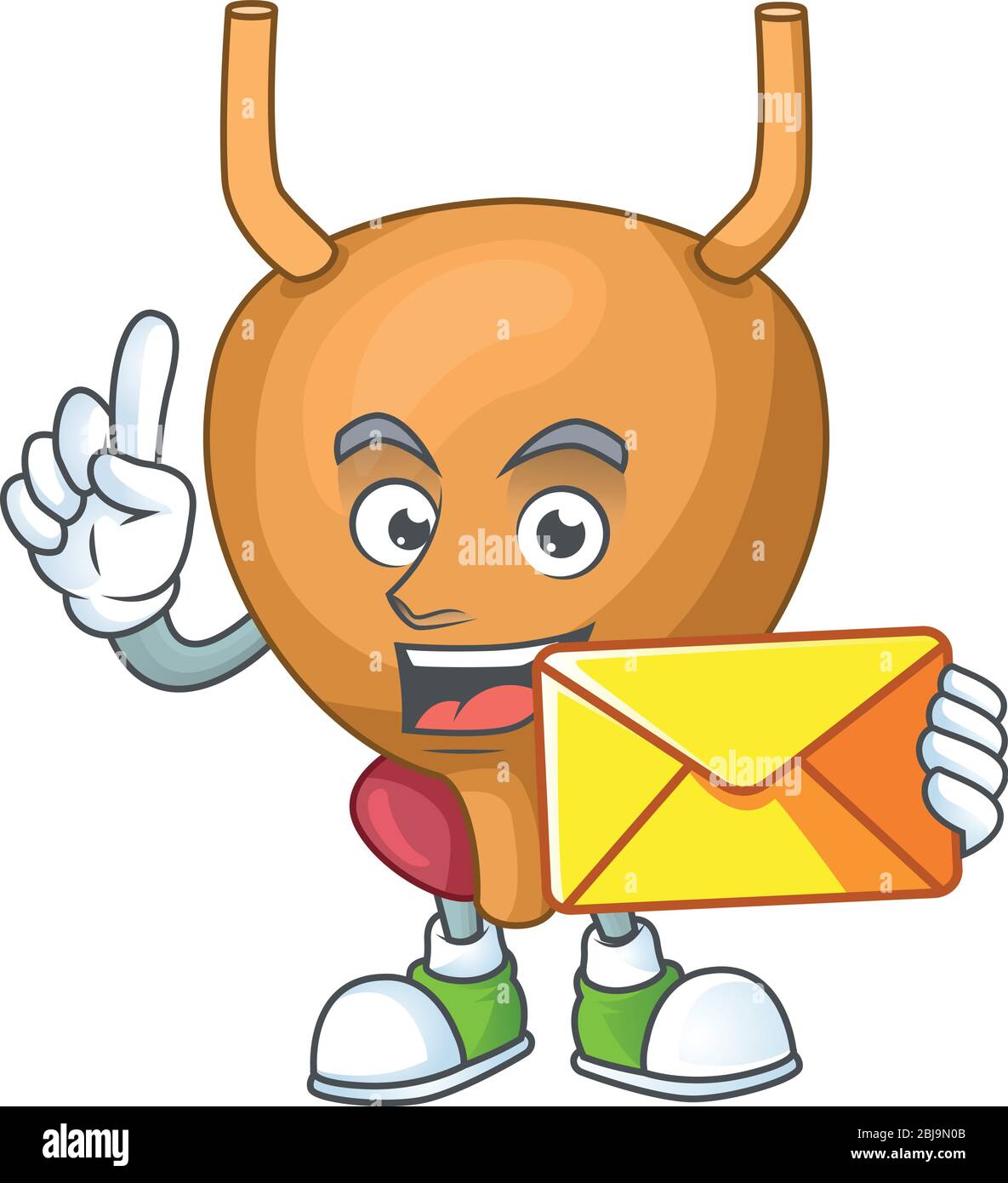 Cute face bladder mascot design bring brown envelope Stock Vector Image ...