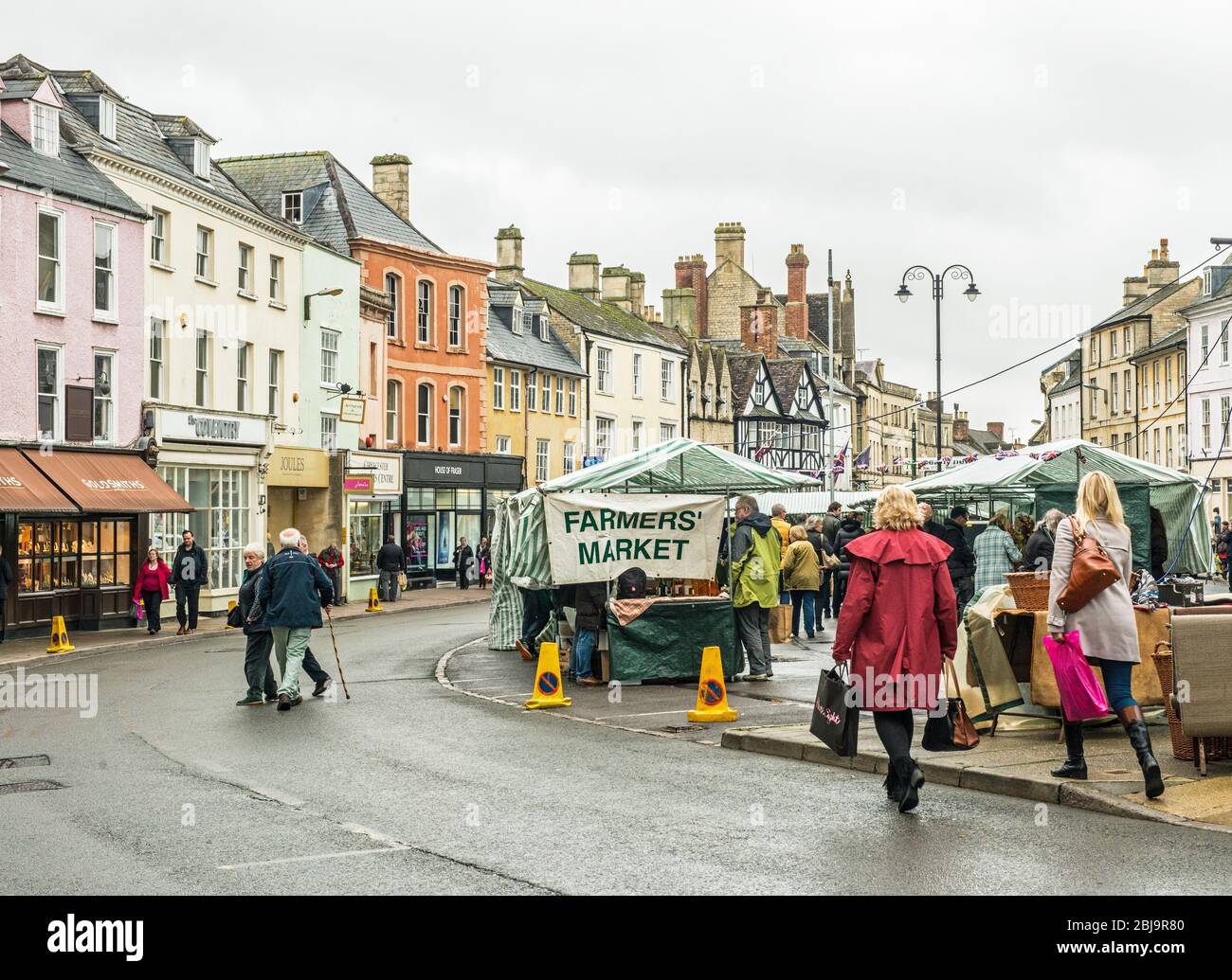 The Farmers Market at Cirencester in the Cotswolds Gloucestershire Stock Photo