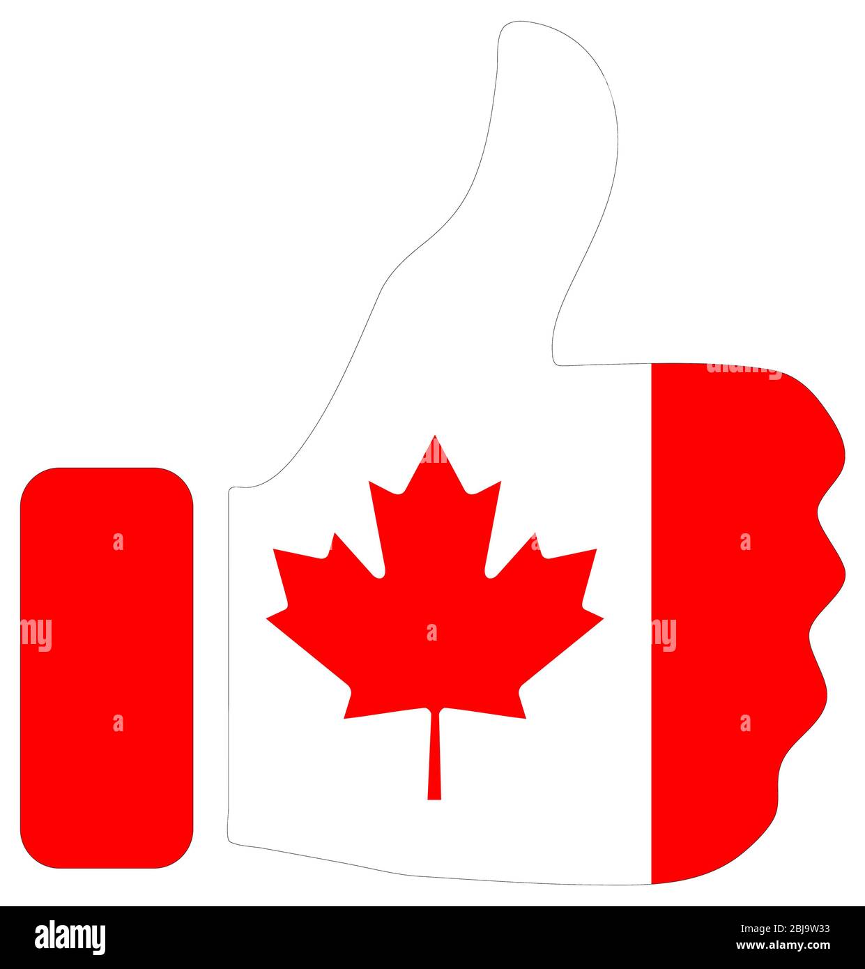 Thumbs Up Sign With Flag Of Canada Nation Stock Photo Alamy