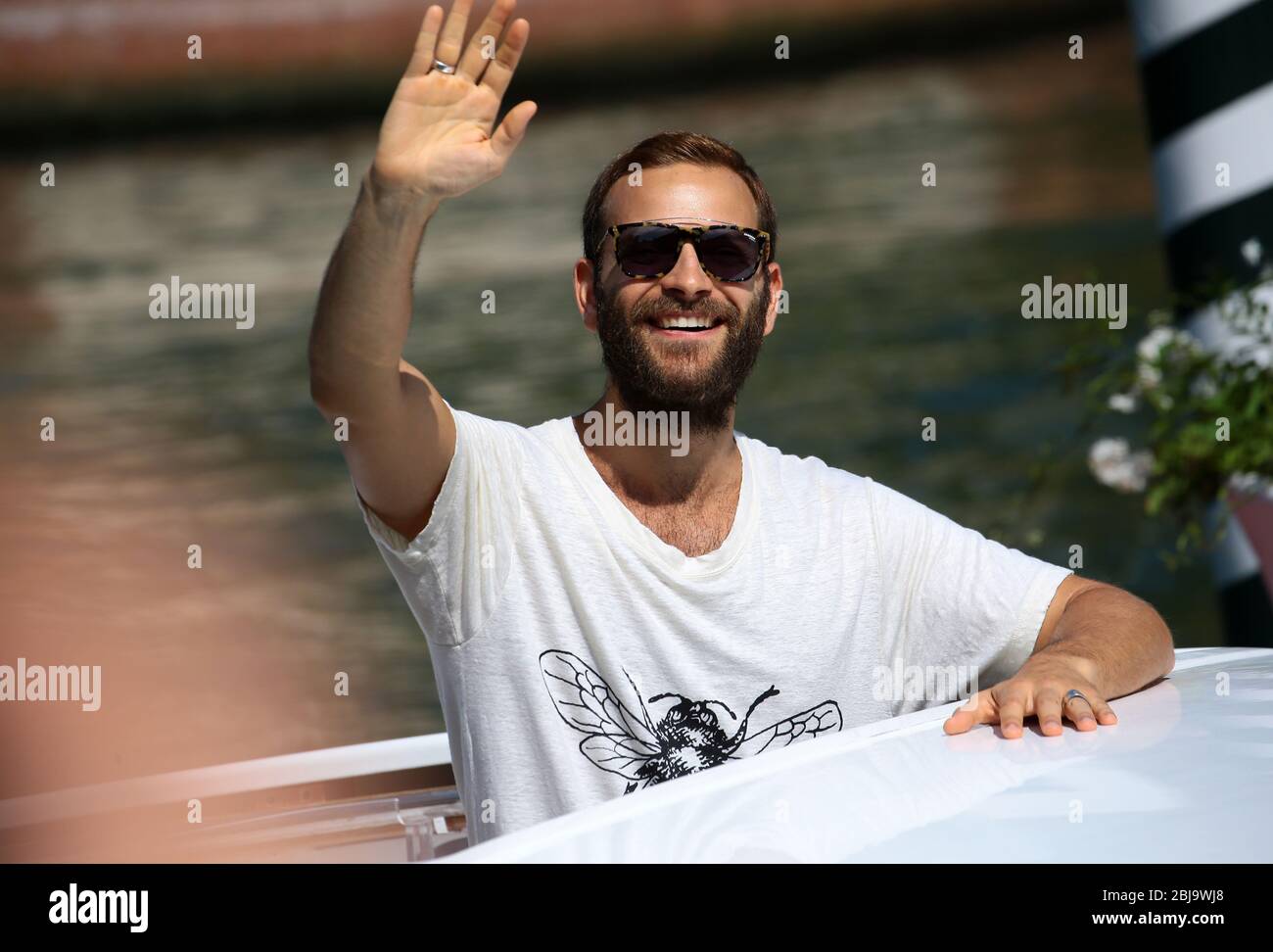 VENICE, ITALY - AUGUST 29: Festival host Alessandro Borghi at the 74th Venice Film Festival at Darsena Excelsior on August 29, 2017 in Venice, Italy Stock Photo