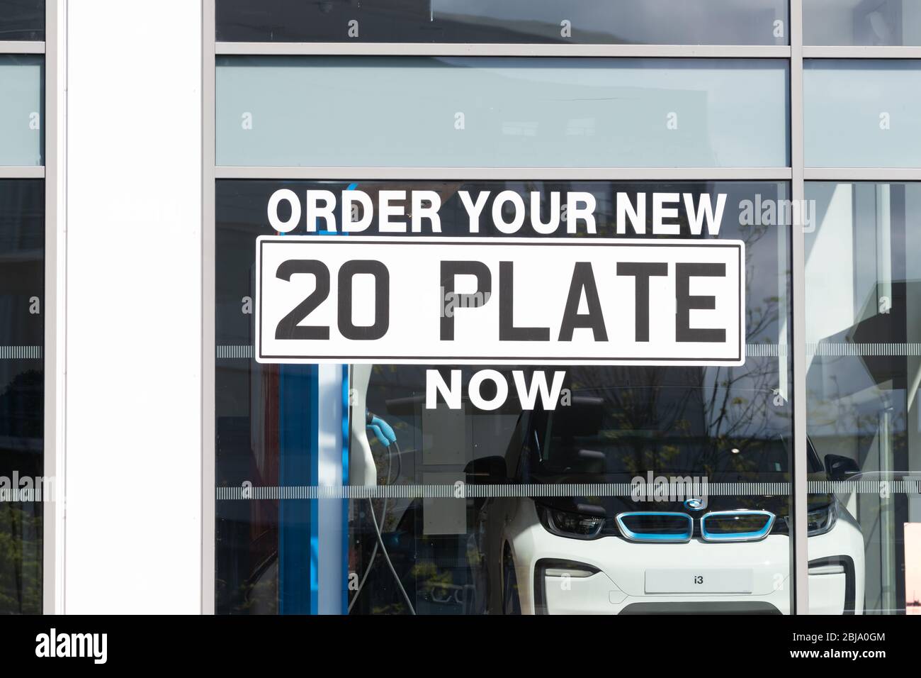 20 series car registration plate advertisement Glasgow, Scotland, UK