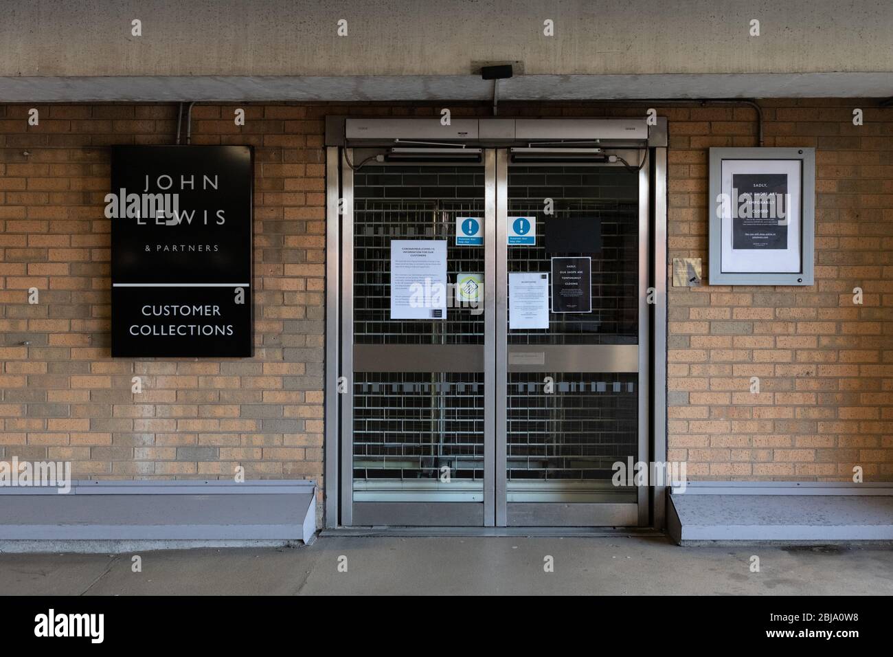 John Lewis closed sign during the coronavirus pandemic, Glasgow