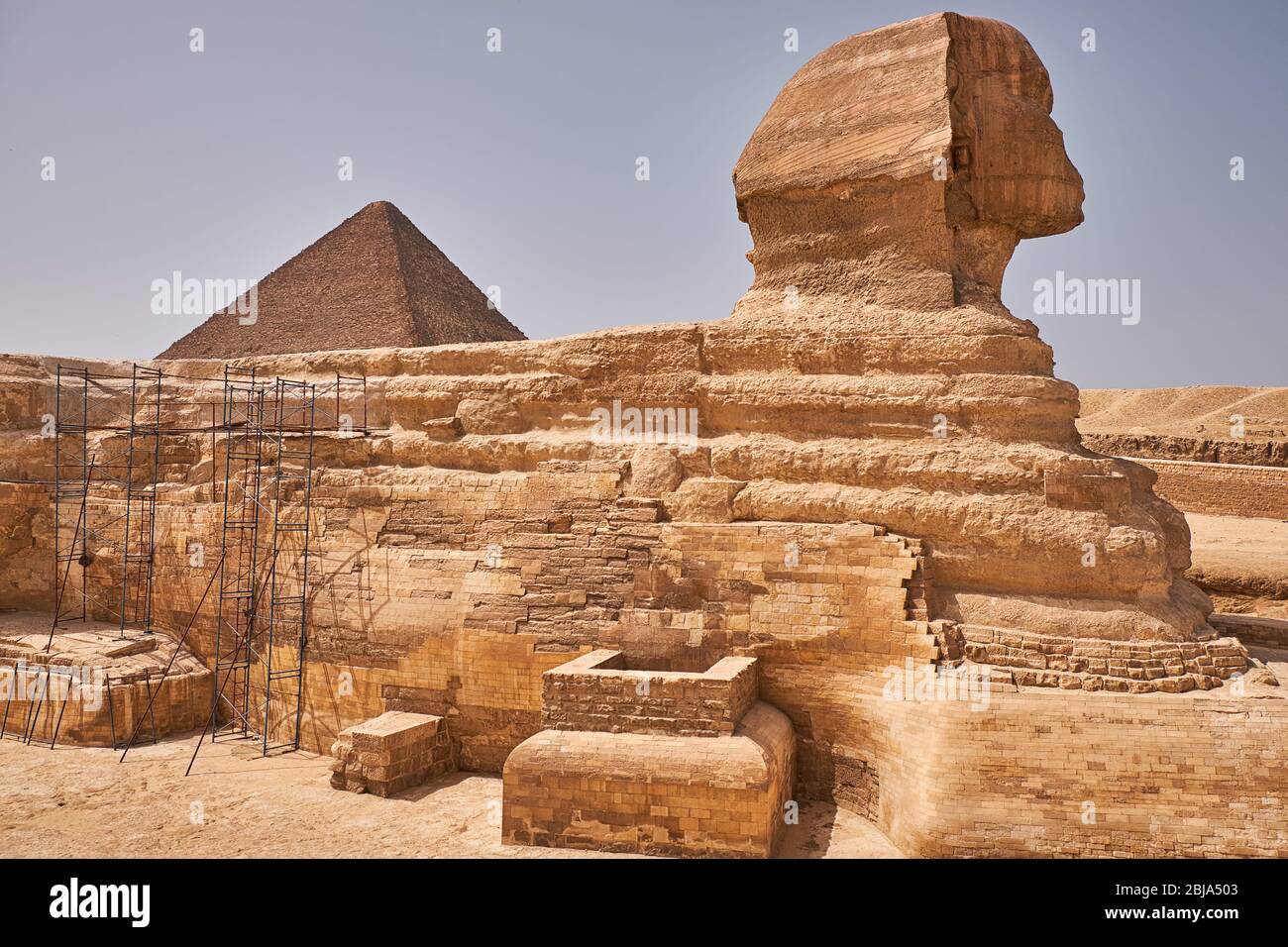 Great Sphinx of Giza on the Giza Plateau on the west bank of the Nile ...