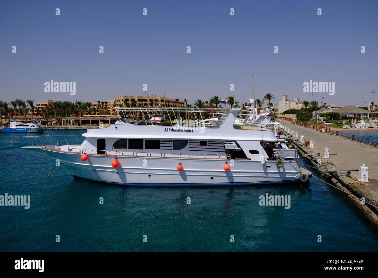 Hurghada / Egypt May, 2019 Yachts and tourist boats in the Hurghada