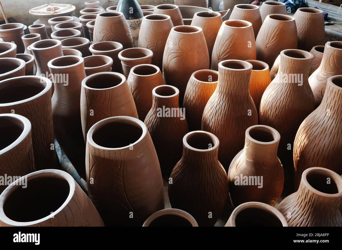 Traditional Pottery Production on Kasongan Village, Yogyakarta Stock