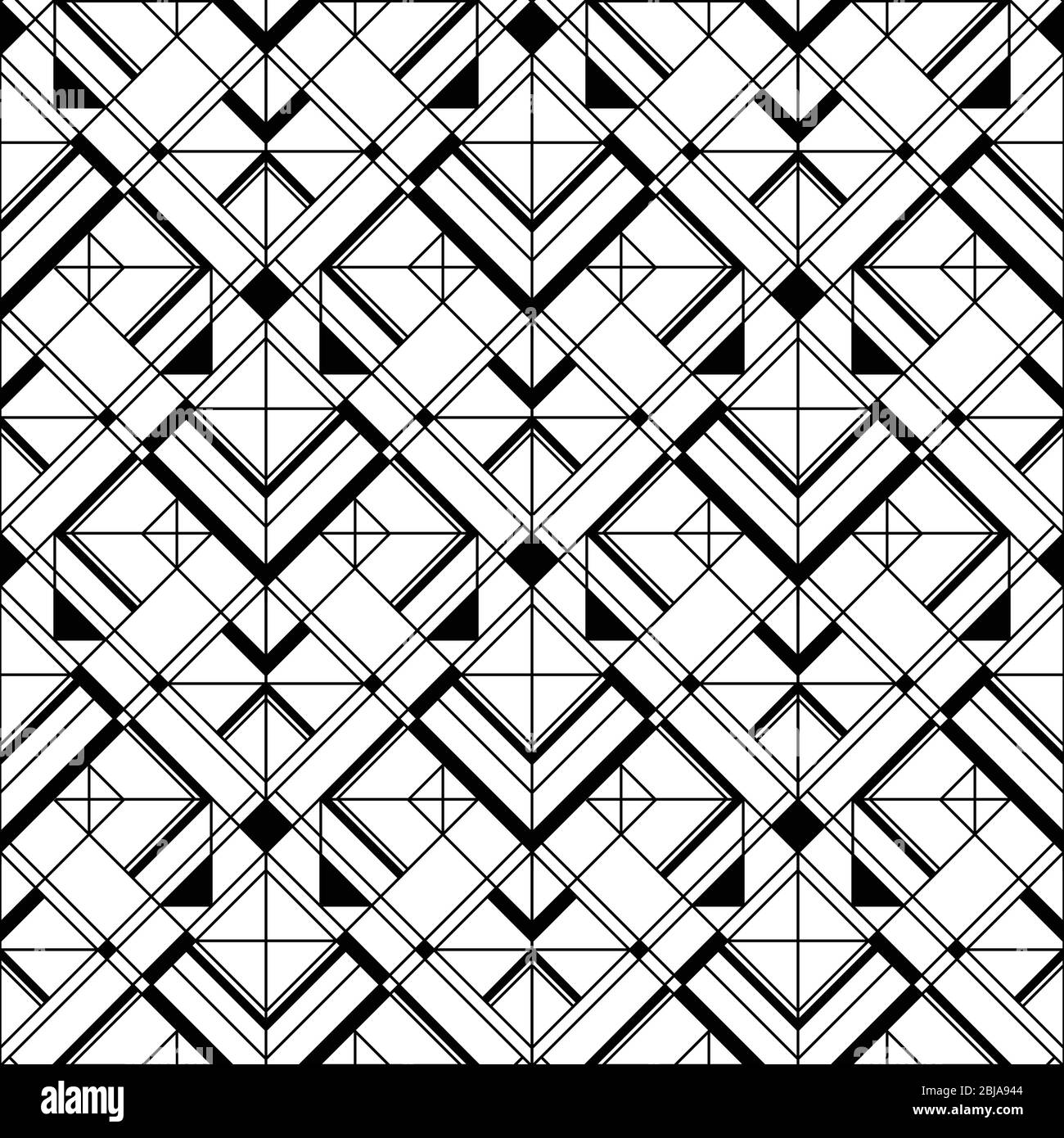 Art Deco pattern. Vector black white background. Luxury seamless