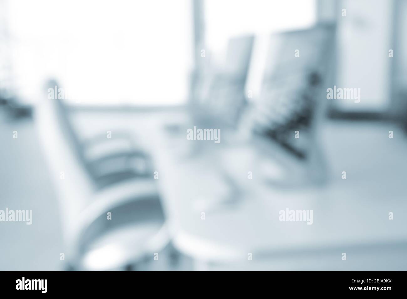 Blurred office background with computers Stock Photo