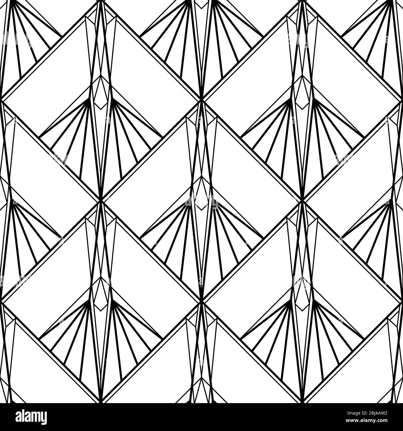 Art Deco pattern. Vector black white background. Luxury seamless ...