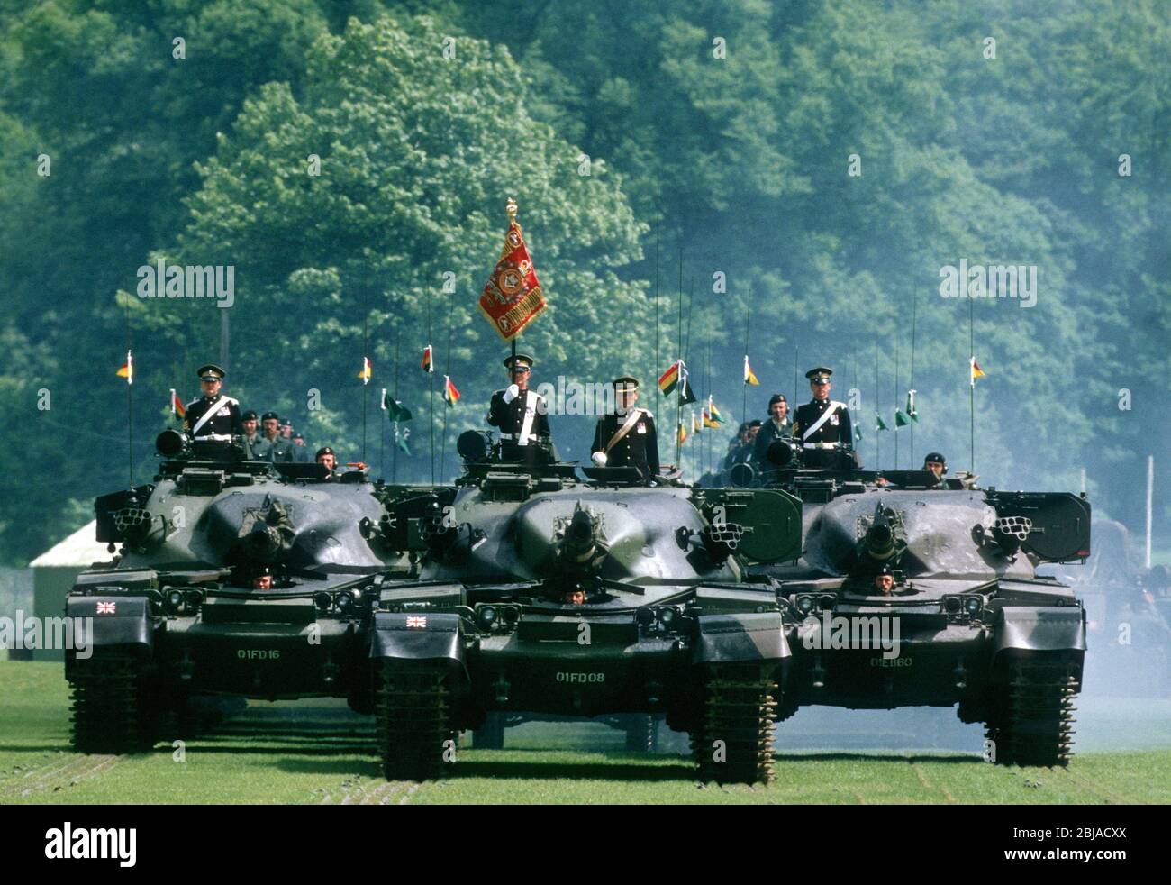 Chieftain tanks parade 5th Royal Inniskilling Dragoon Guards, Tidworth, England 12th June 1985 Stock Photo