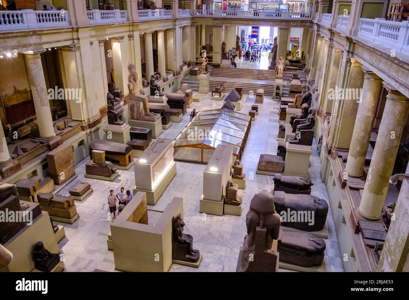 Cairo / Egypt - May 25, 2019: Interior of the Museum of Egyptian Antiquities (Egyptian Museum) which houses the world's largest collection of ancient Stock Photo