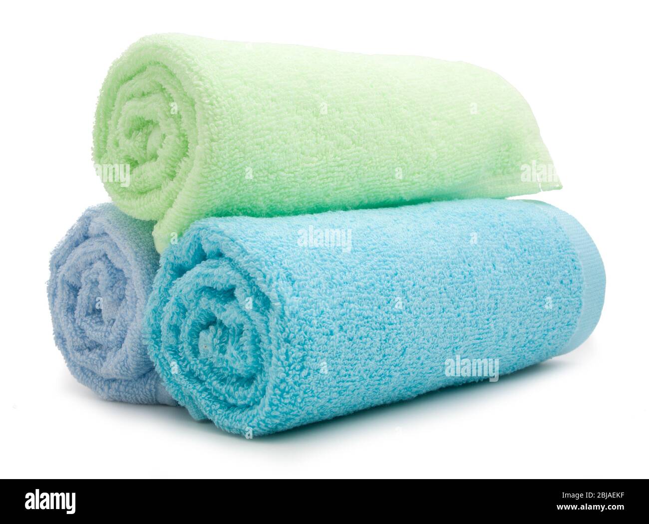 pile of rainbow colored towels isolated Stock Photo Alamy