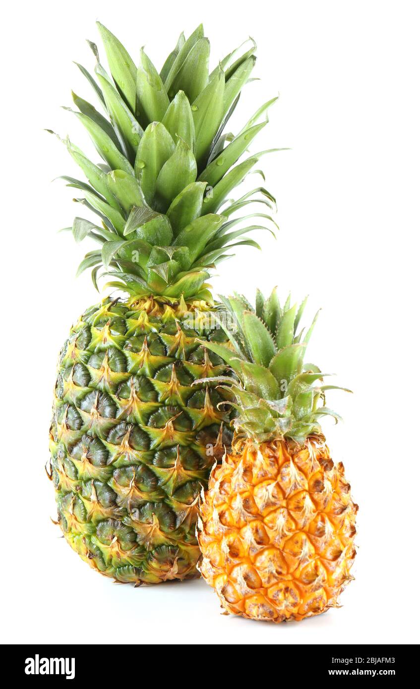 Pineapples, isolated on white Stock Photo