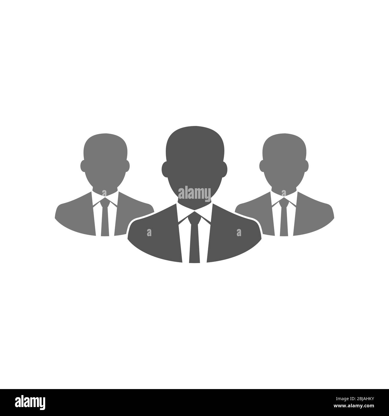 Simple, flat businessman team icon. Silhouette icon. Isolated on white. EPS 10. Stock Vector