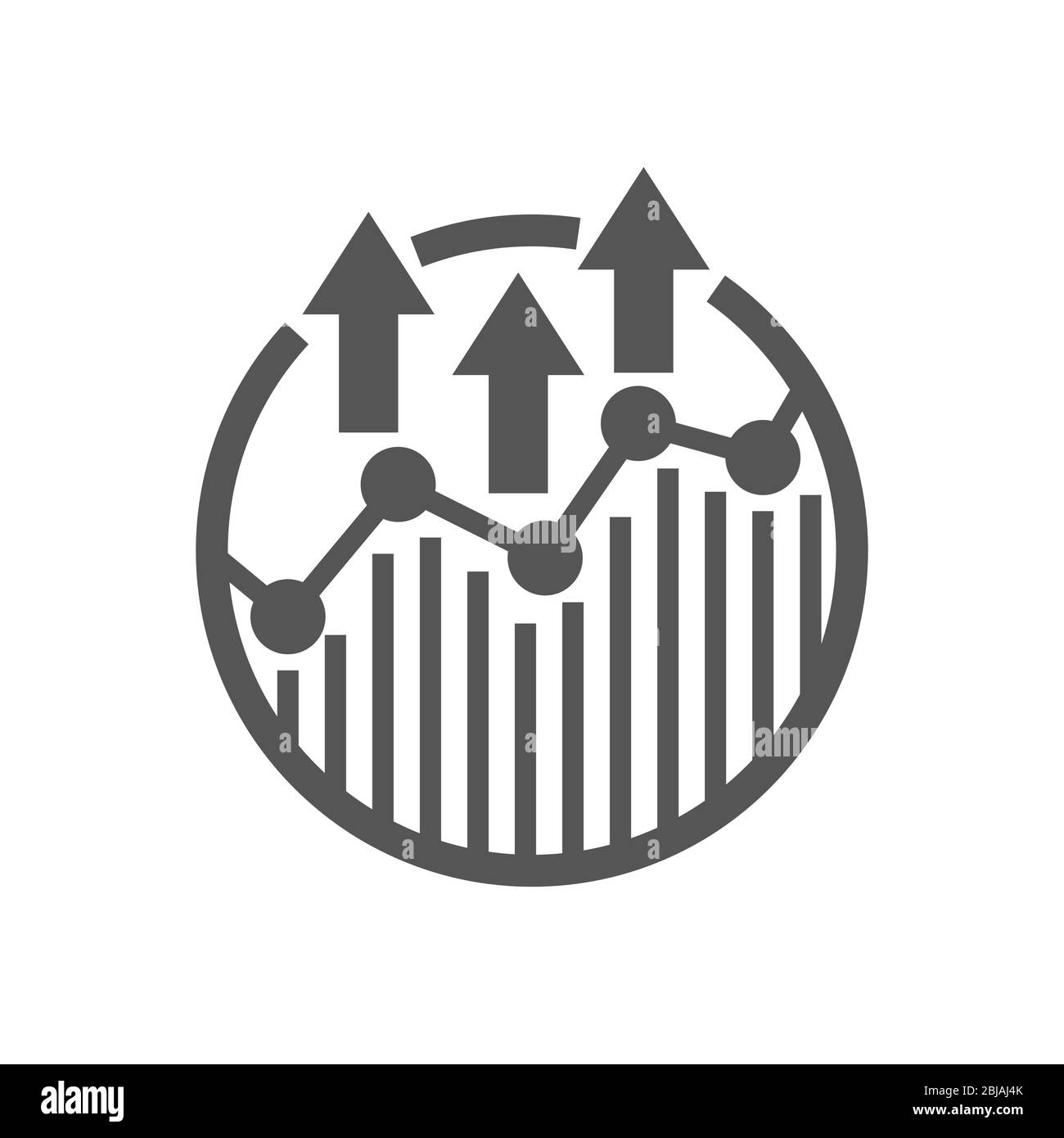 Creative modern logo design for trade shows growing graph sign template. EPS 10 Stock Vector