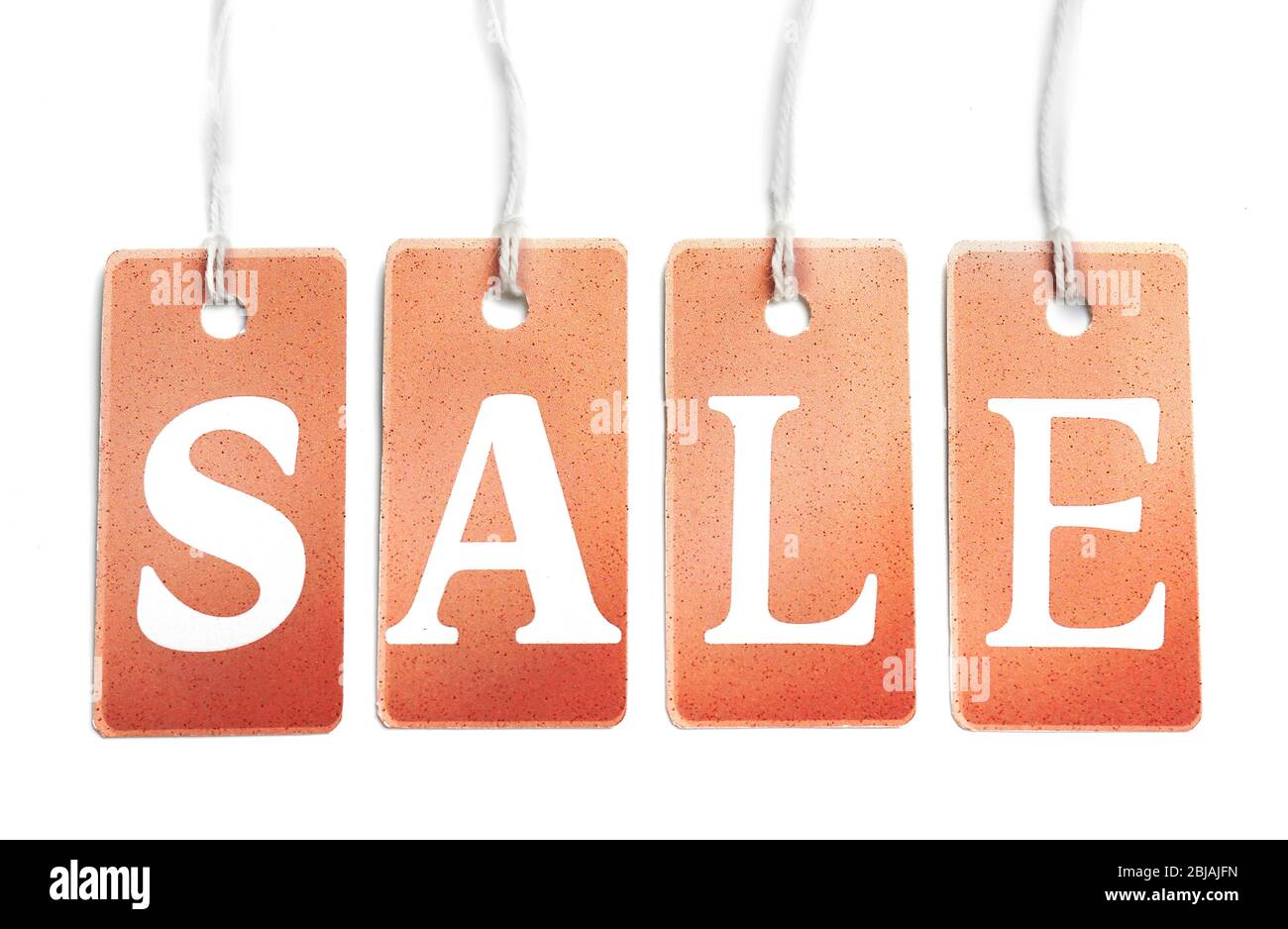 Sale labels on white background Stock Photo - Alamy