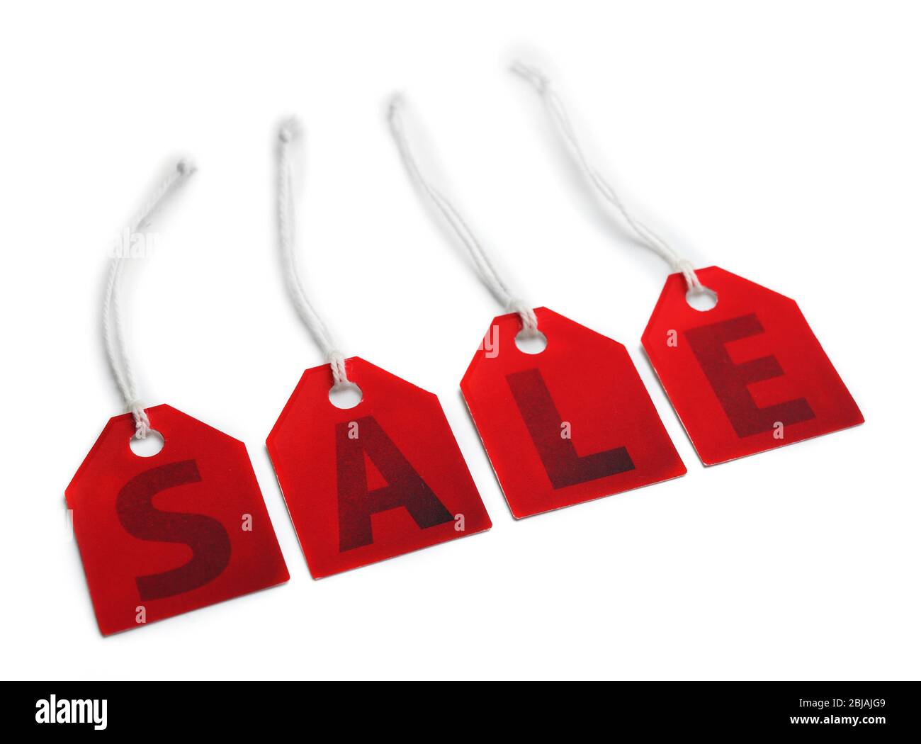 Sale labels on white background Stock Photo - Alamy