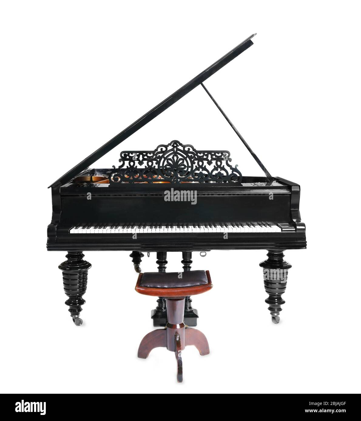 Piano on white background Stock Photo - Alamy