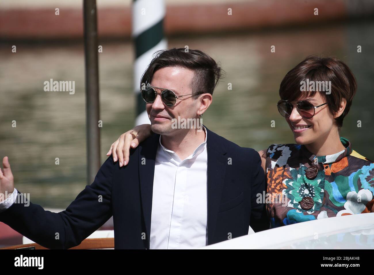 VENICE, ITALY - SEPTEMBER 03: Sebastiano Riso and Micaela Ramazzotti is seen during the 74. Venice Film Festival Stock Photo
