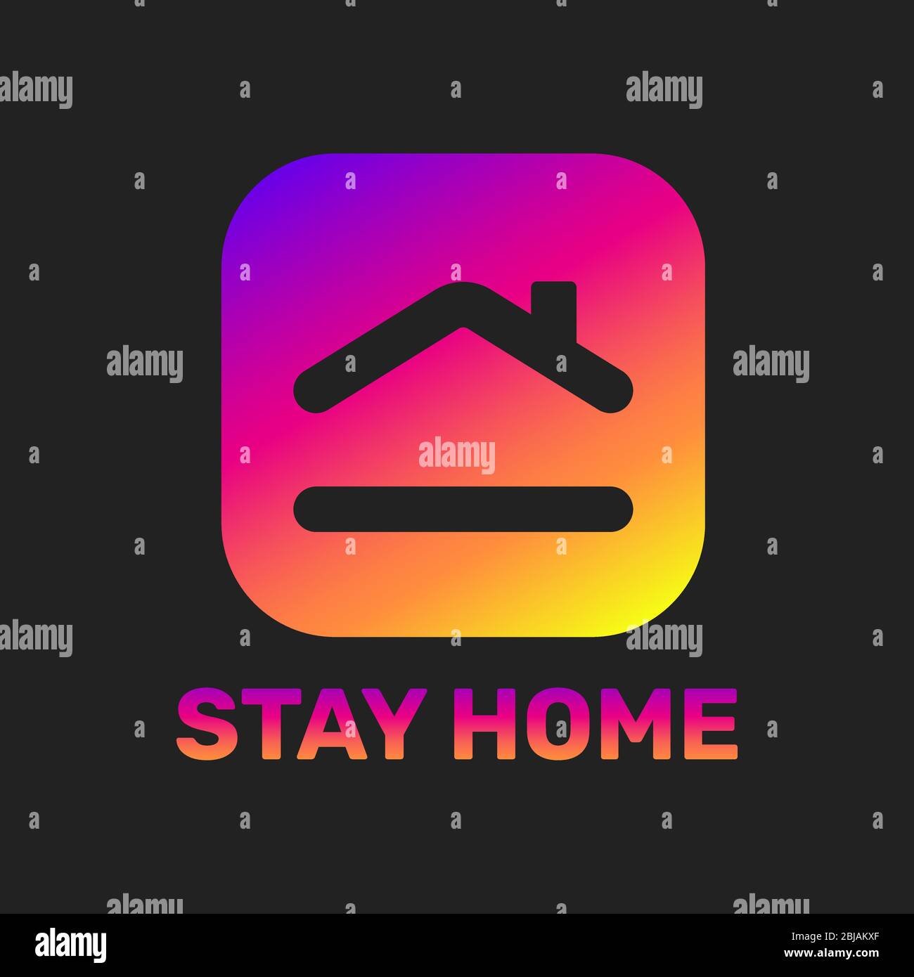 Stay home sticker. House with heart shape, love stay at home care symbol, vector illustration. EPS 10. Stock Vector
