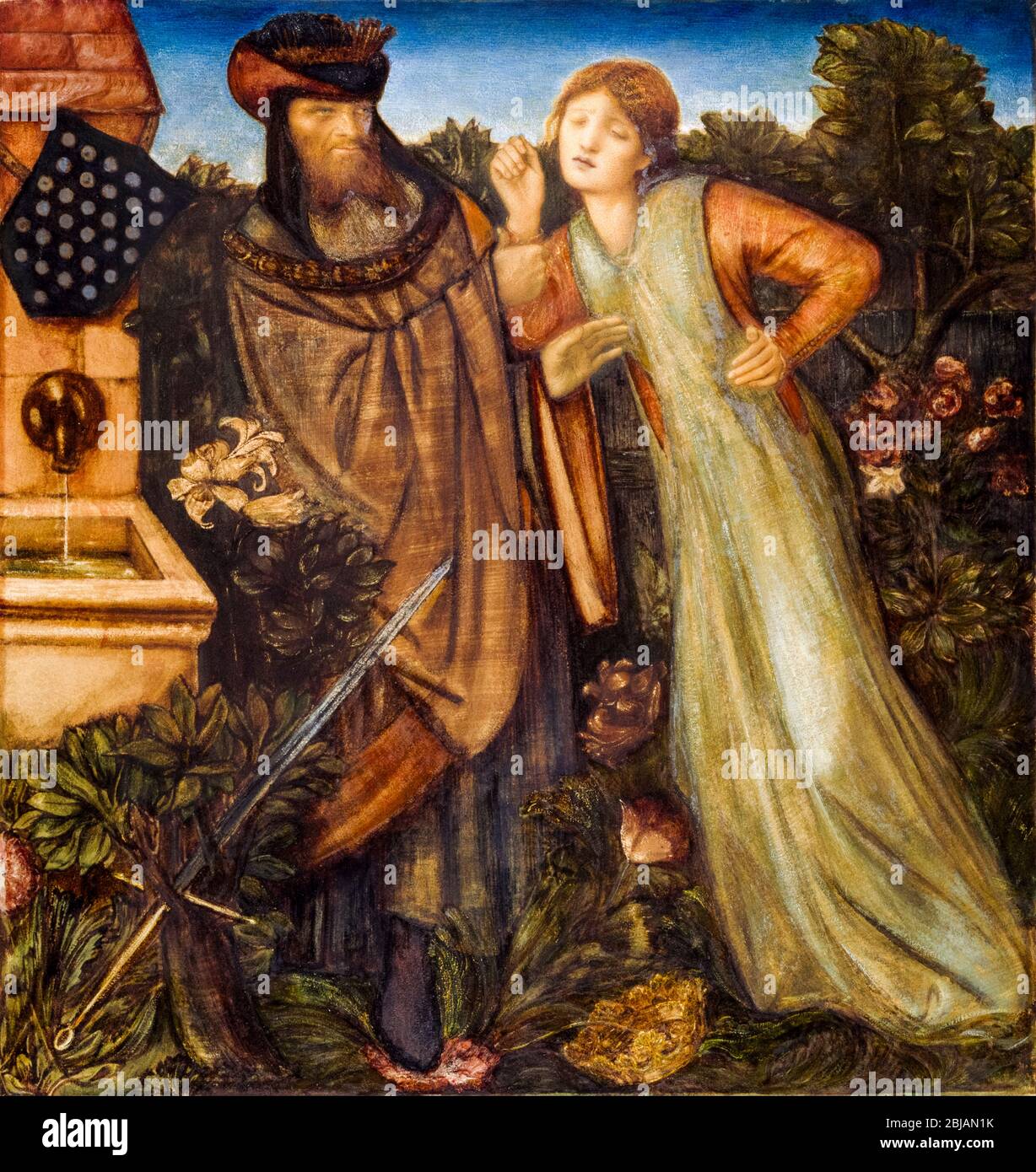King Mark and La Belle Iseult, painting by Edward Burne-Jones, 1862-1872 Stock Photo
