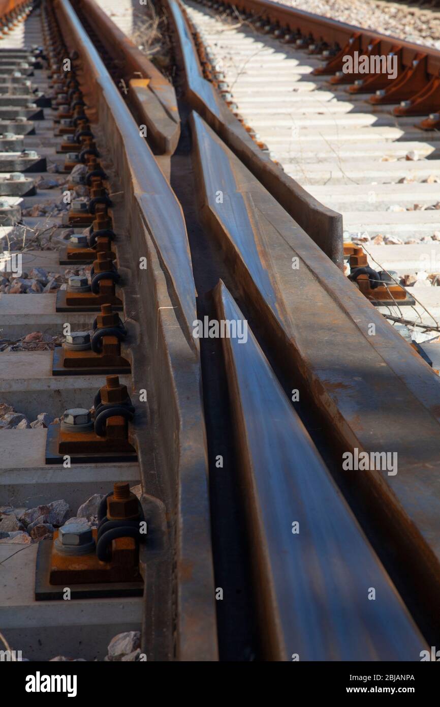 change of train tracks Stock Photo Alamy