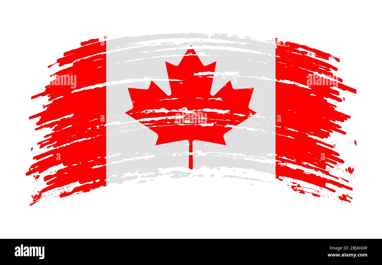Canadian flag in grunge brush stroke, vector image Stock Vector Image
