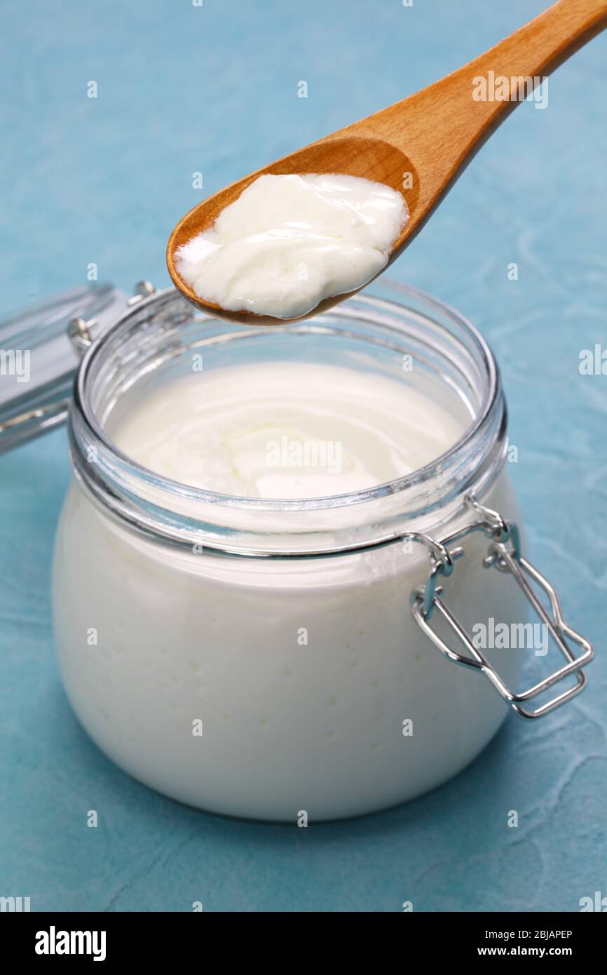 how to make kefir yogurt,  finished Stock Photo