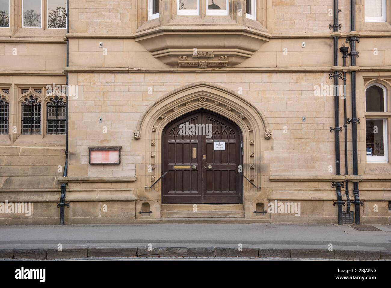 Main Entrance to the Harris Manchester College, Mansfield Road, Oxford Stock Photo