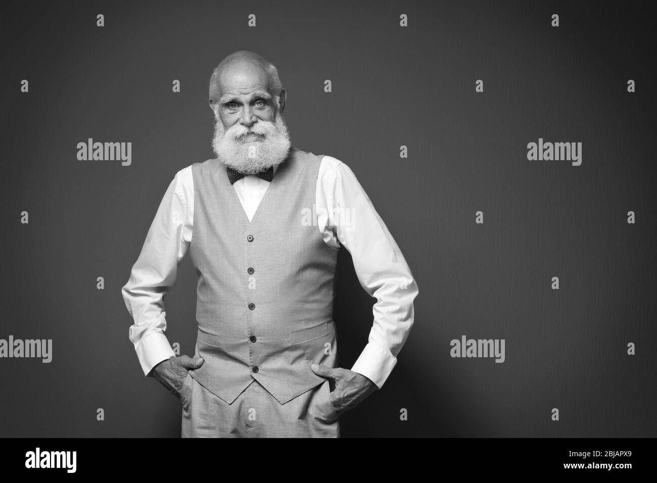 Elderly old man boss Black and White Stock Photos & Images - Alamy