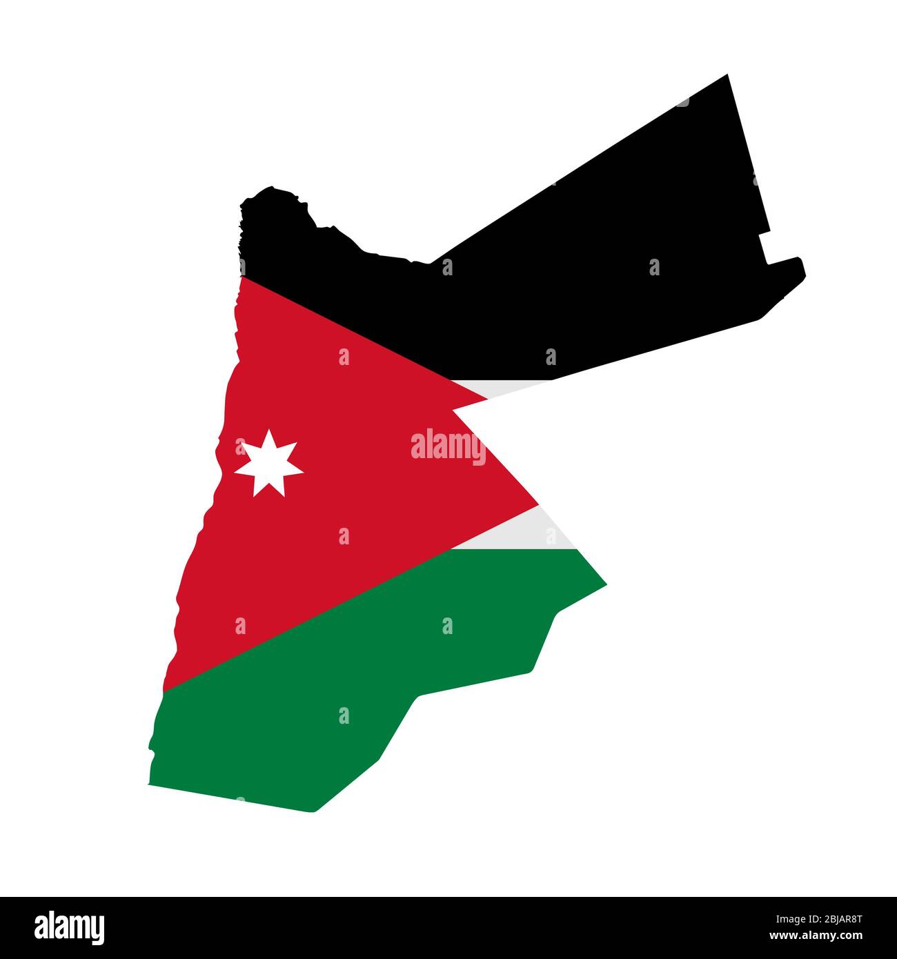 Jordan flag map. Country outline with national flag Stock Photo Alamy