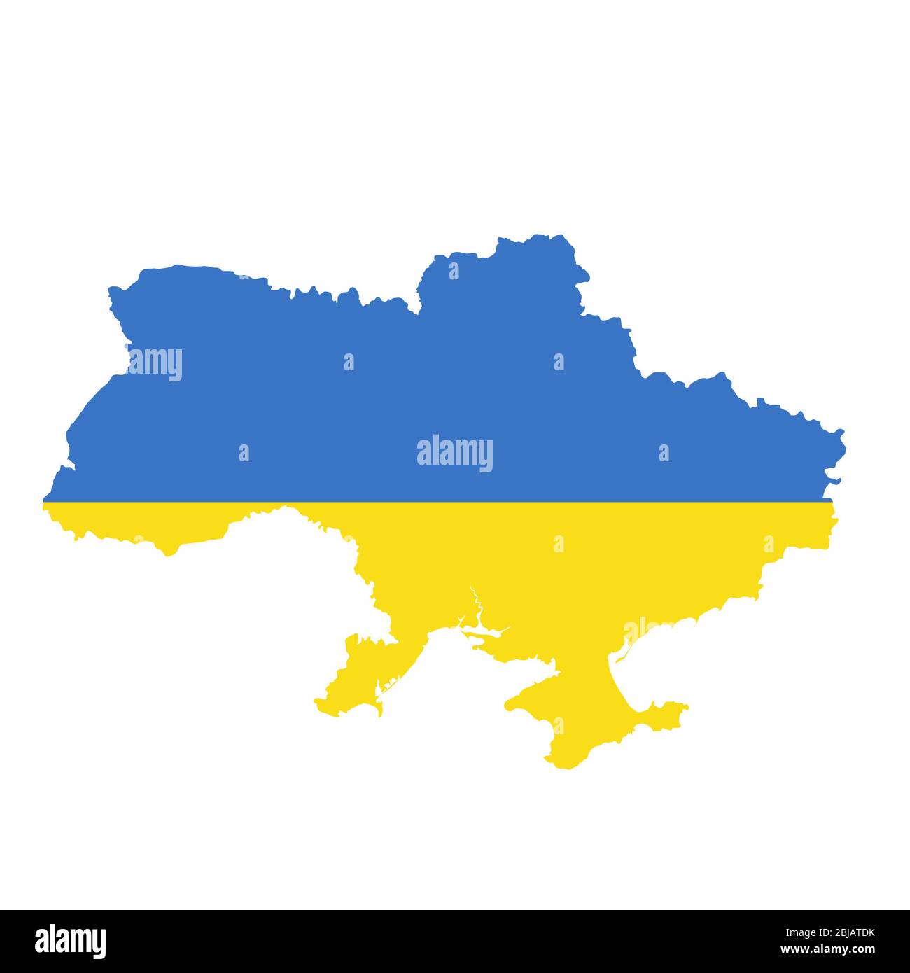 Ukraine flag map. Country outline with national flag Stock Photo - Alamy