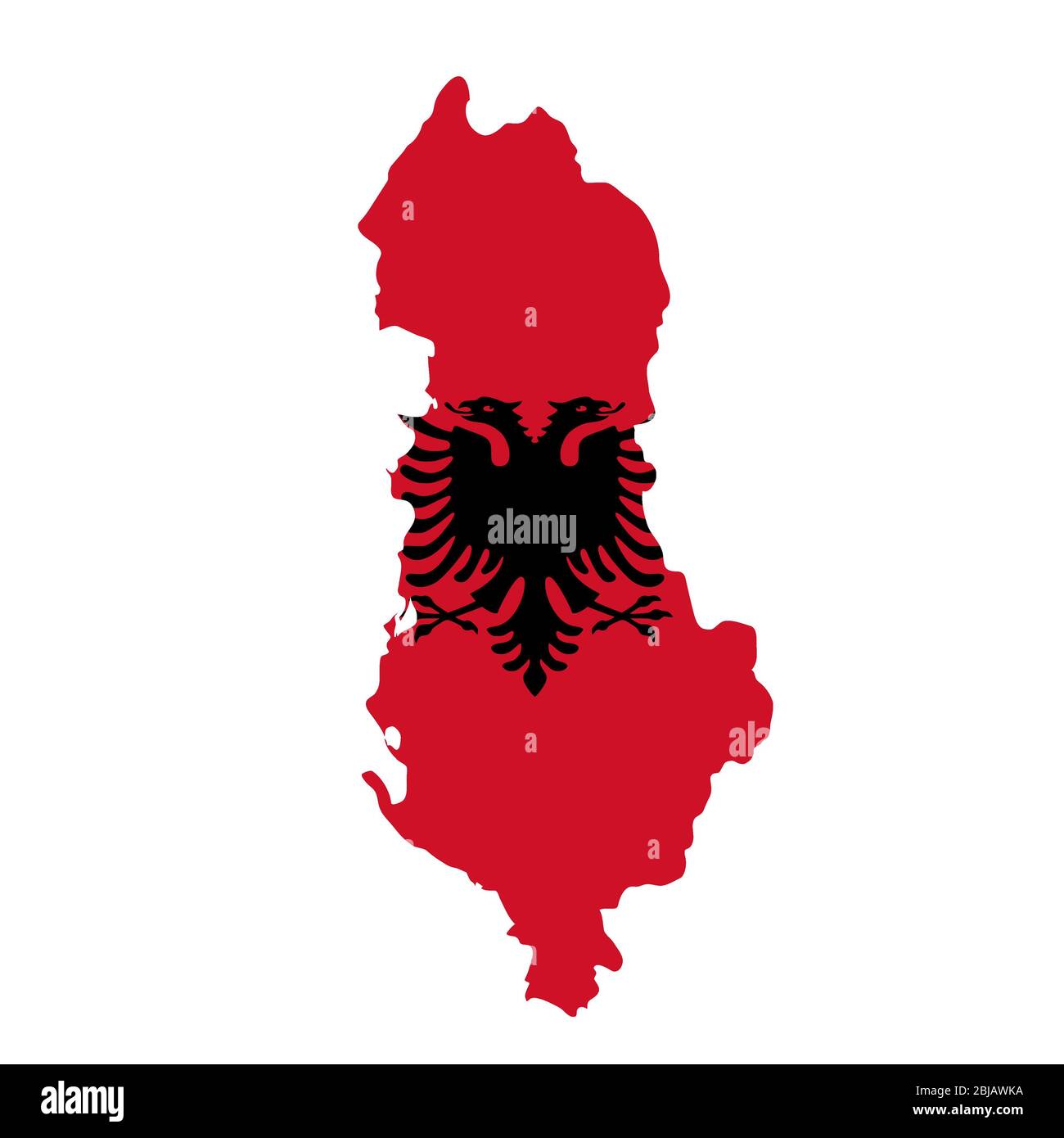 Albania flag map. Country outline with national flag Stock Photo - Alamy