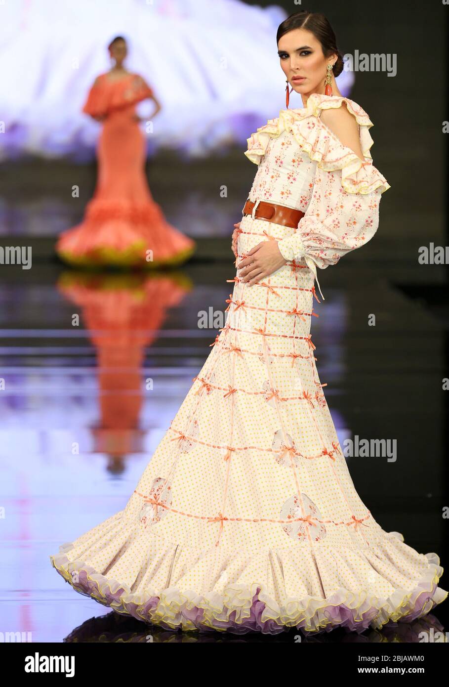 SEVILLA, SPAIN - JAN 30: model XXX wears the XXX during the ZZZ collection  of designer GGG as part of the SIMOF 2020 (Photo credit: Mickael Chavet  Stock Photo - Alamy