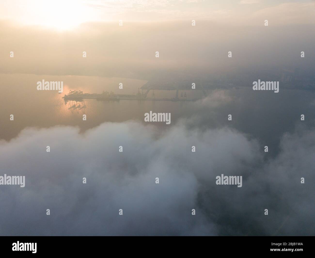 Aerial view container terminal hi-res stock photography and images - Alamy