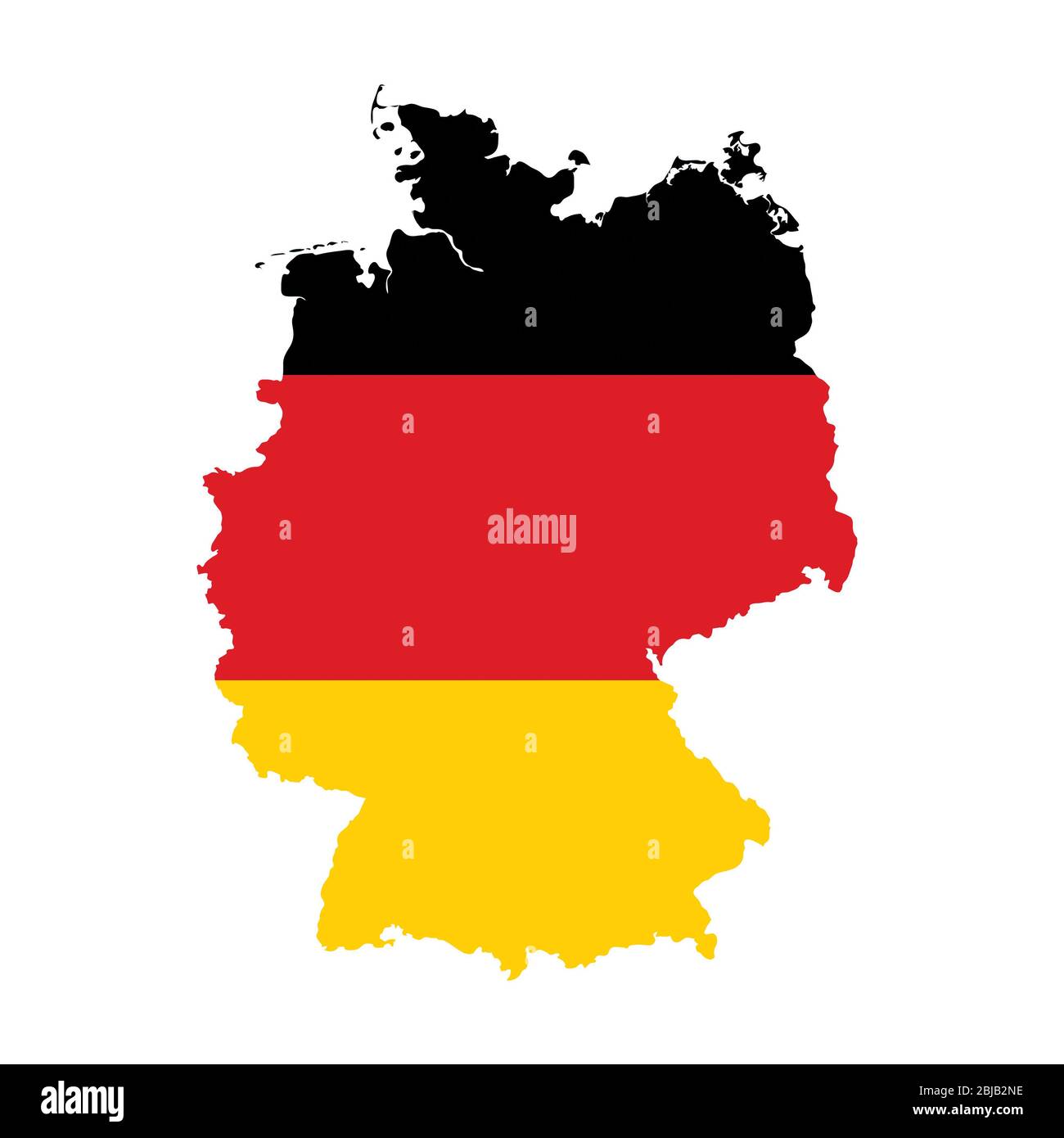 Germany flag map. Country outline with national flag Stock Photo