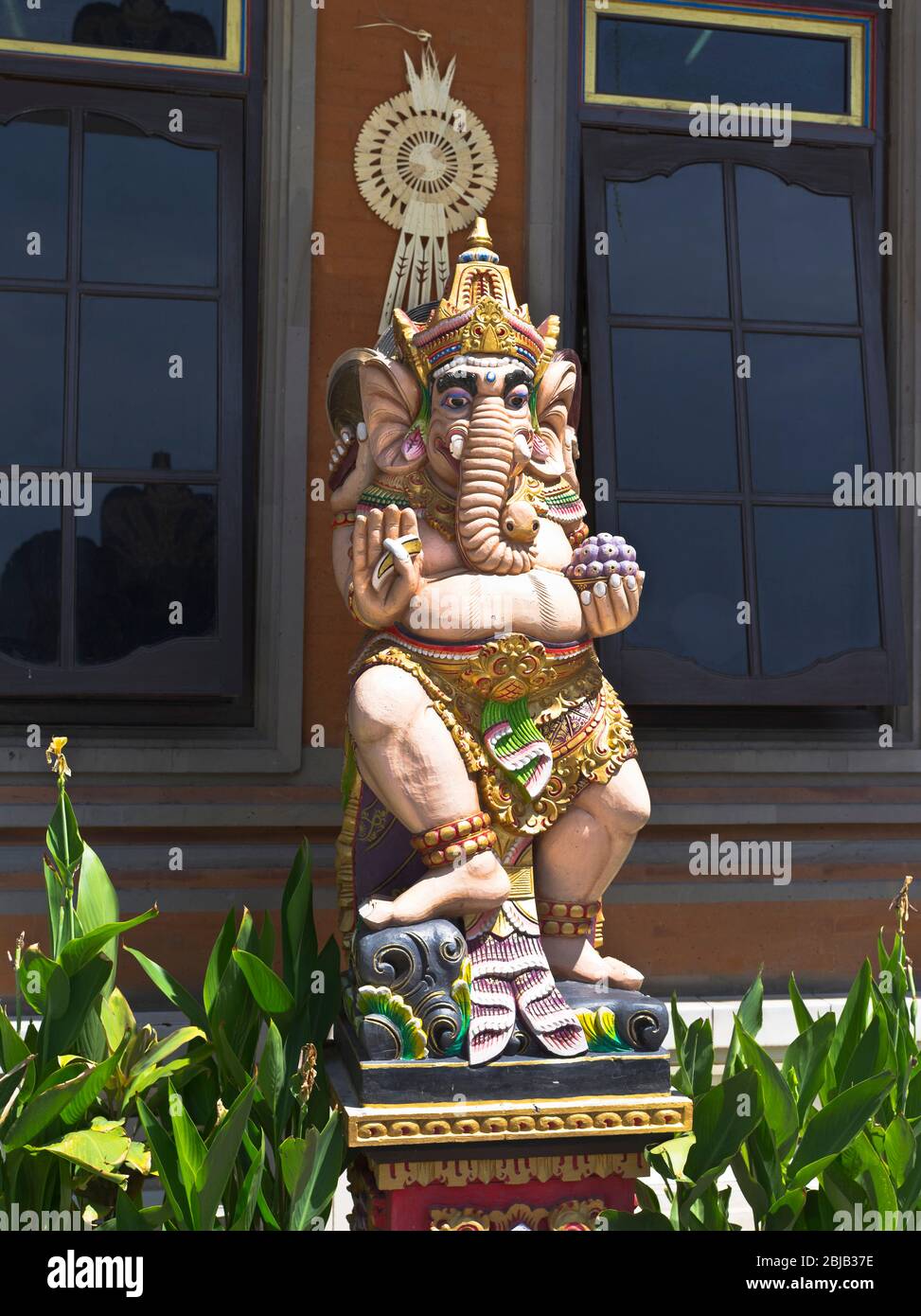 dh Hindu Elephant gods ganesh BALI INDONESIA Statue outside factory