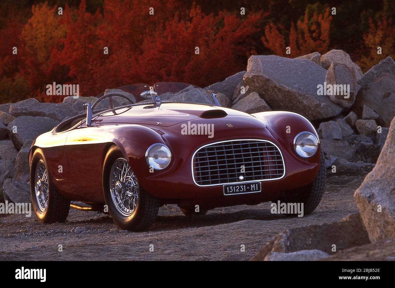 1949 Ferrari 166MM Barchetta., Body by Carrozzeria Touring of Milan. Stock Photo