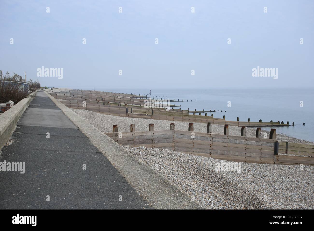 Deserted beach due to Coronavirus Stock Photo
