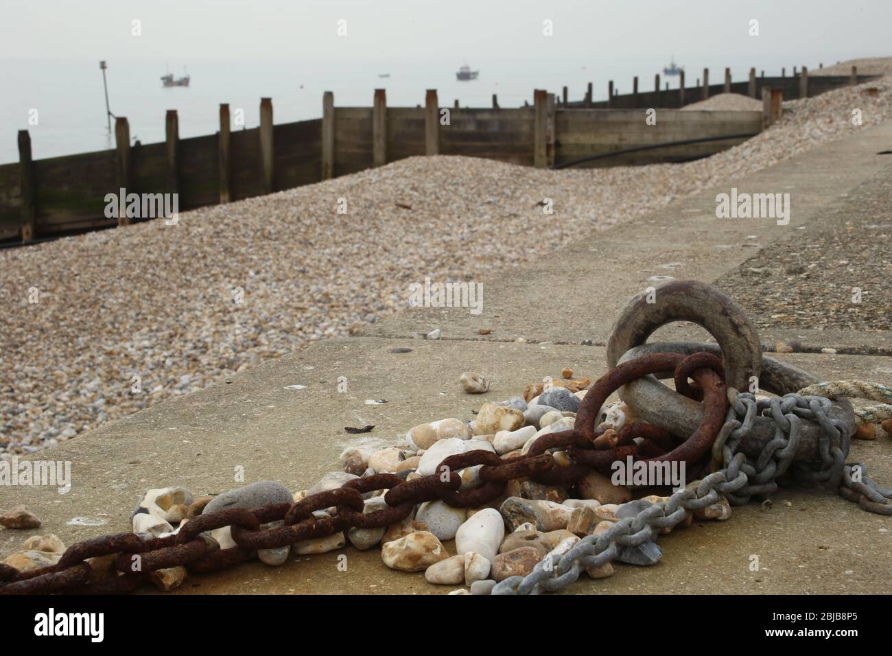 Deserted beach due to Coronavirus Stock Photo