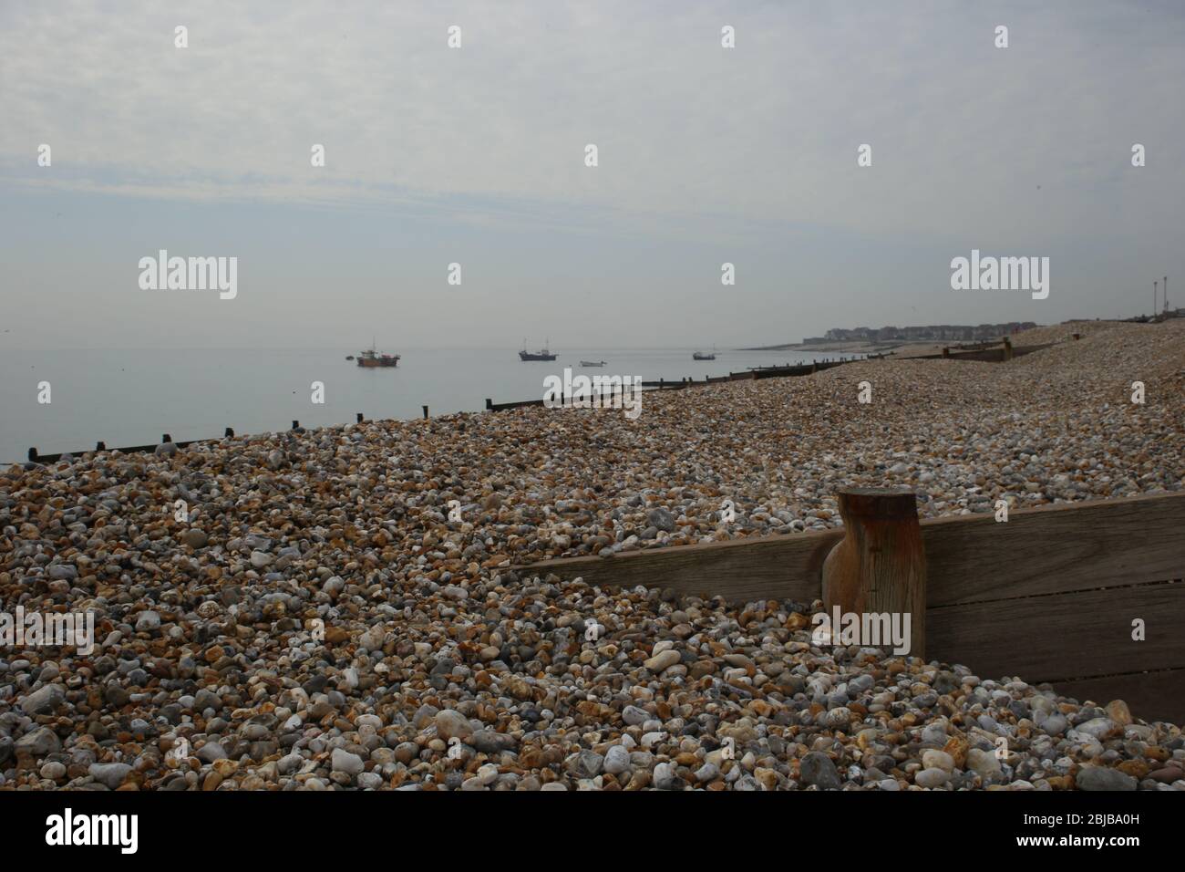 Deserted beach due to Coronavirus Stock Photo
