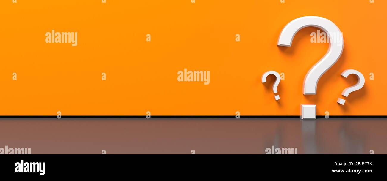 Question mark symbol on orange background Stock Photo