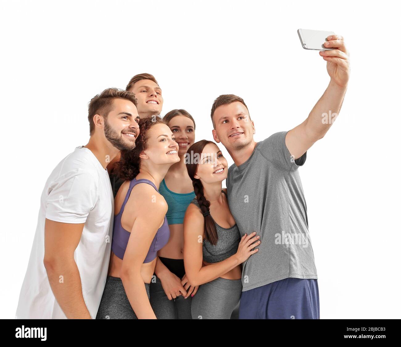 Group Of Sportive People In A Gym Taking Selfie - Happy Sporty