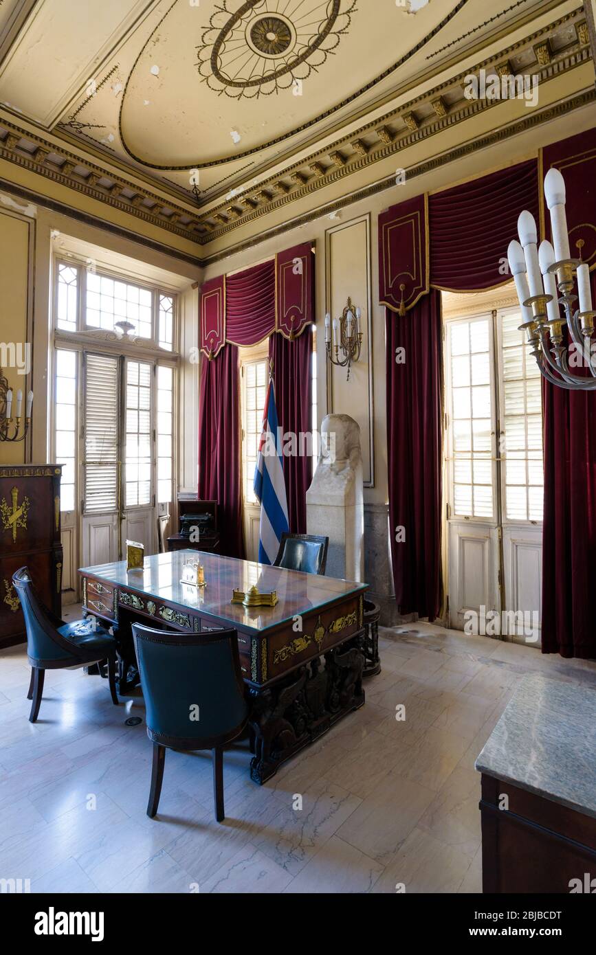 Presidential office inside the Revolution Museum in Havana, Cuba. Stock Photo