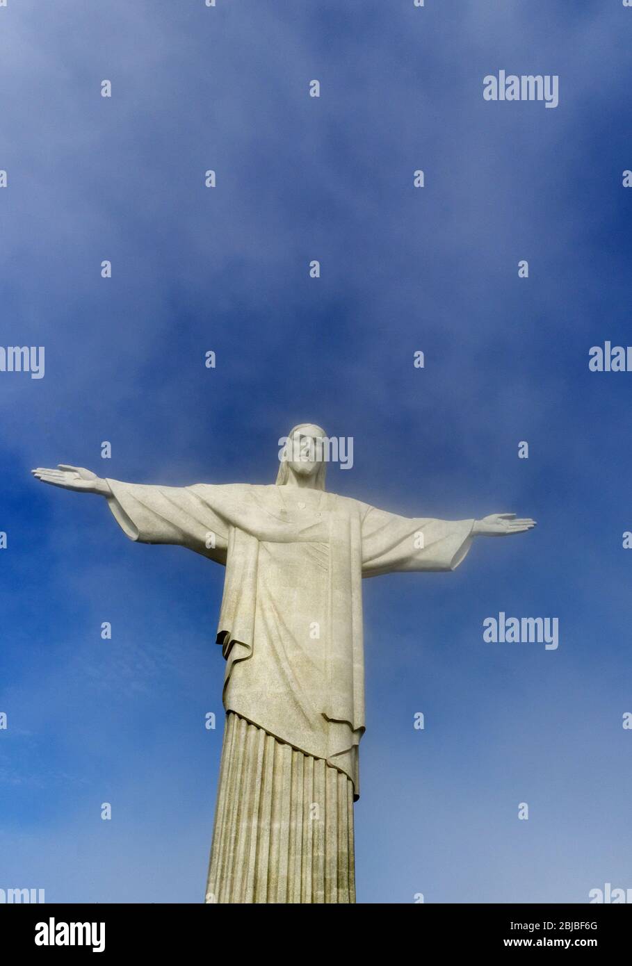 The art deco statue of Jesus Christ the Redeemer on top of Corcovado