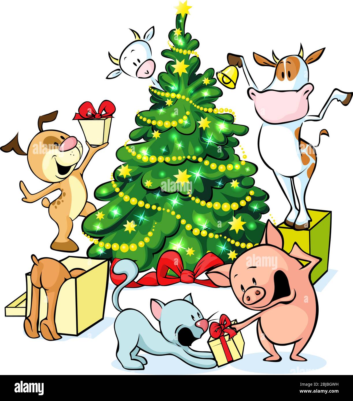 Funy Animal and Christmas Tree Cartoon Stock Vector Image & Art - Alamy Funy Animal and Christmas Tree Cartoon Stock Vector Image & Art - Alamy