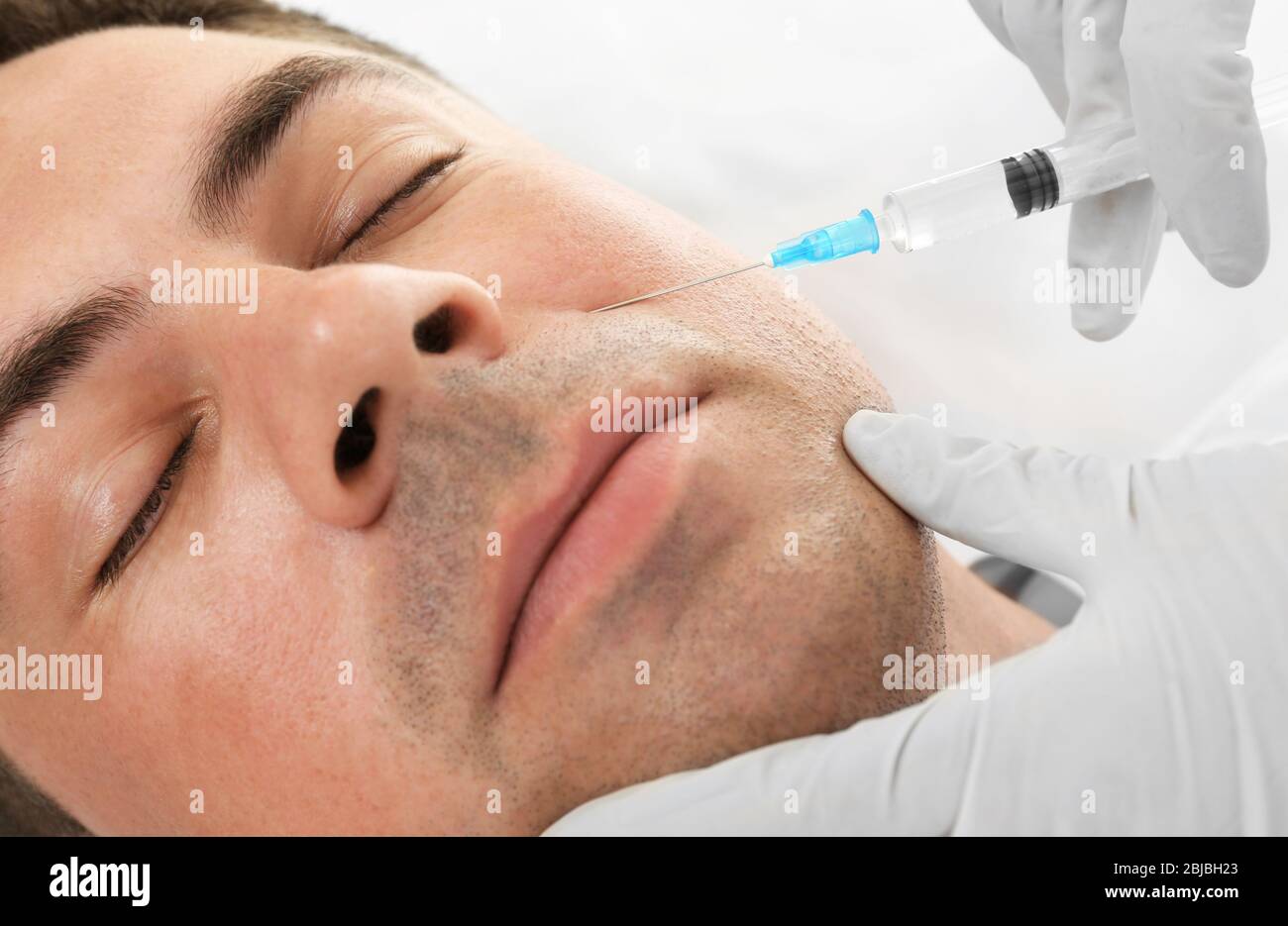 Plastic surgery concept. Hyaluronic acid injection Stock Photo