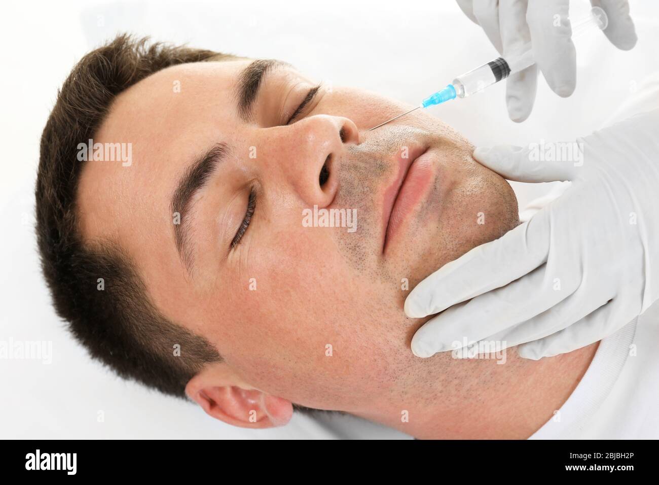 Plastic surgery concept. Hyaluronic acid injection Stock Photo