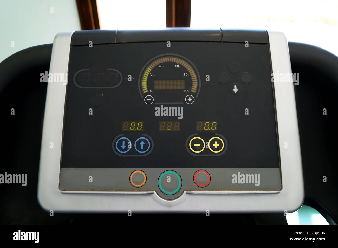 Treadmill panel, closeup Stock Photo Alamy