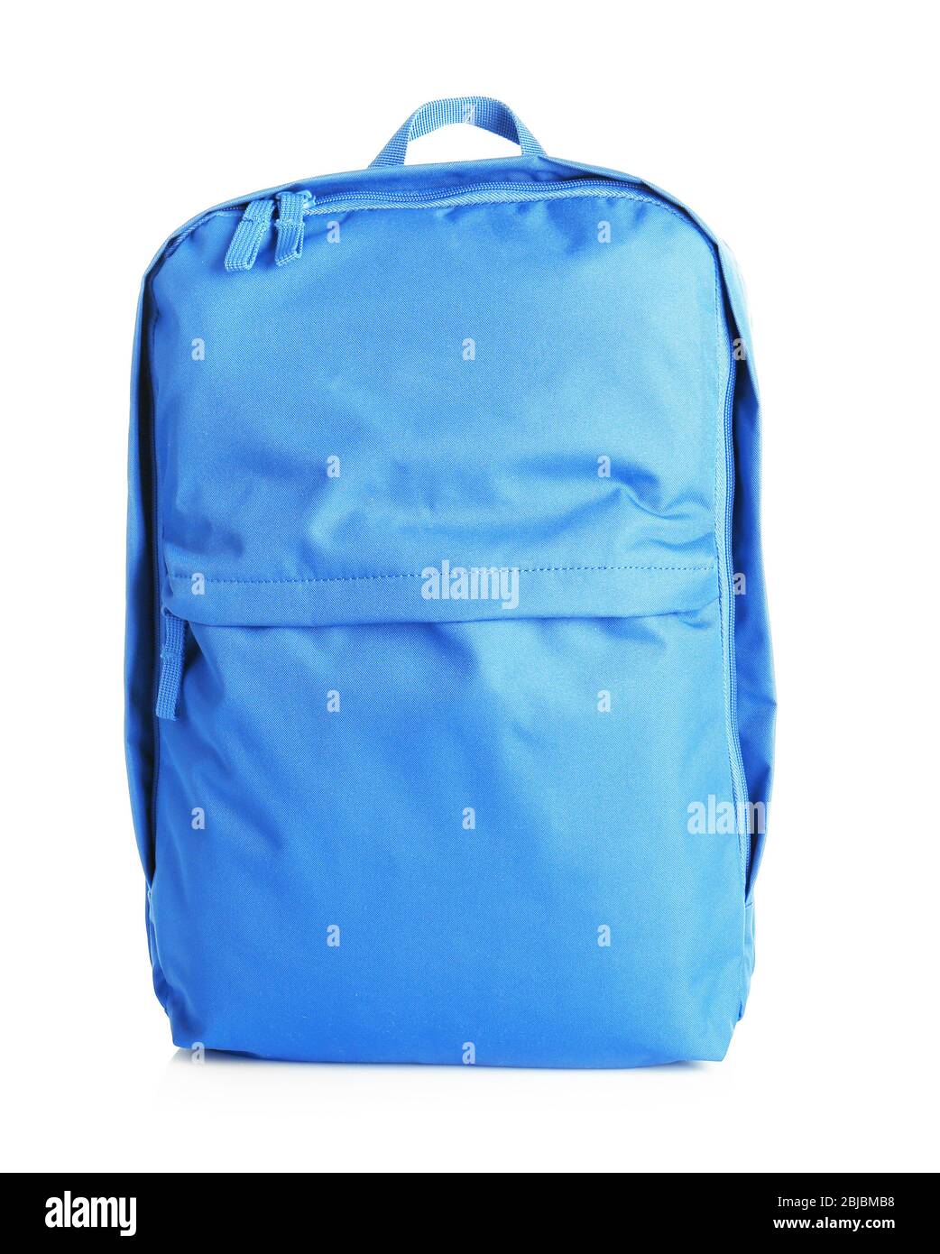 Blue backpack on white background Stock Photo Alamy